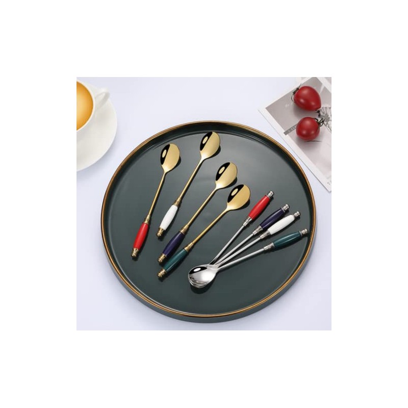 Coffee Spoon Sets for Mixing,Iced Tea Spoons, Cocktail Stirring, Tea,