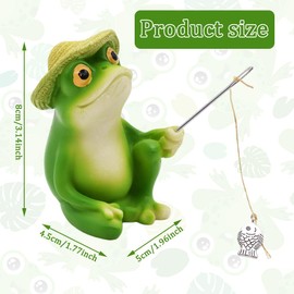 Garden Frog Sculpture, Frog Fishing Ornament, Novelty Funny Frog Figurine Relaxing Statue Resin Frog Sculpture, Frog Statues Outdoor Pond Decoration for Patio, Lawn Waterfalls or Koi Pond Decor