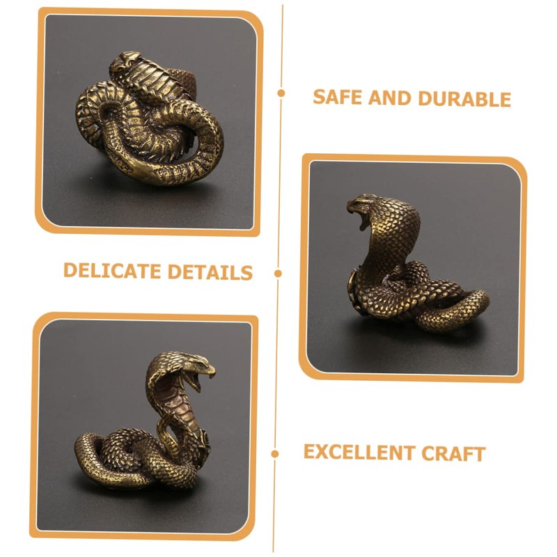 CORHAD Zodiac Snake Tea Table Ornament Sturdy Brass Statue for