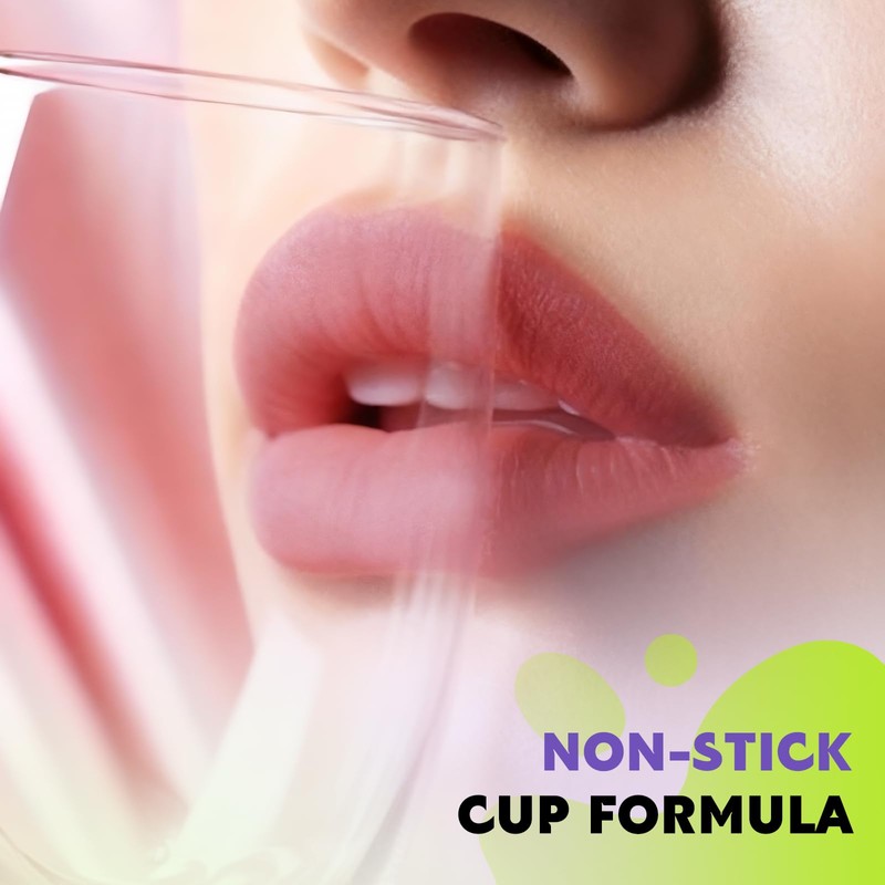 Wipe-Off Lip Stain Lightweight Lip Tint Non-stick to Cup Transfer-Resistant,