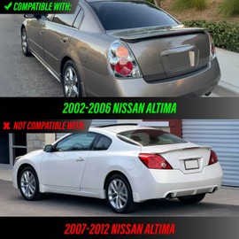 USR 02-06 L31 Tail Light – Rear Tail Lamps with Bulb UPGRADE Set (Left + Right) Pair - Compatible with 2002-2006 Nissan Altima All Models/Trims (ALL CLEAR LENS LIGHTS with x8 LED BULBS)