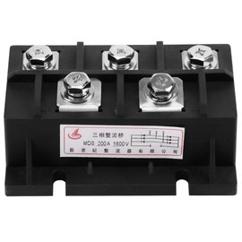 MDS 200amp 1600V 3 Phase AC to DC High Power Rectifier Silicon Full Wave Diode Bridge Rectifier Module 5 Terminals, Default