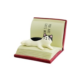 RAQWI Cute Cat Lay on Book Phone Stand Animal Resin Gifts for Cat Lovers, Home & Office Fashion Accessories(Red