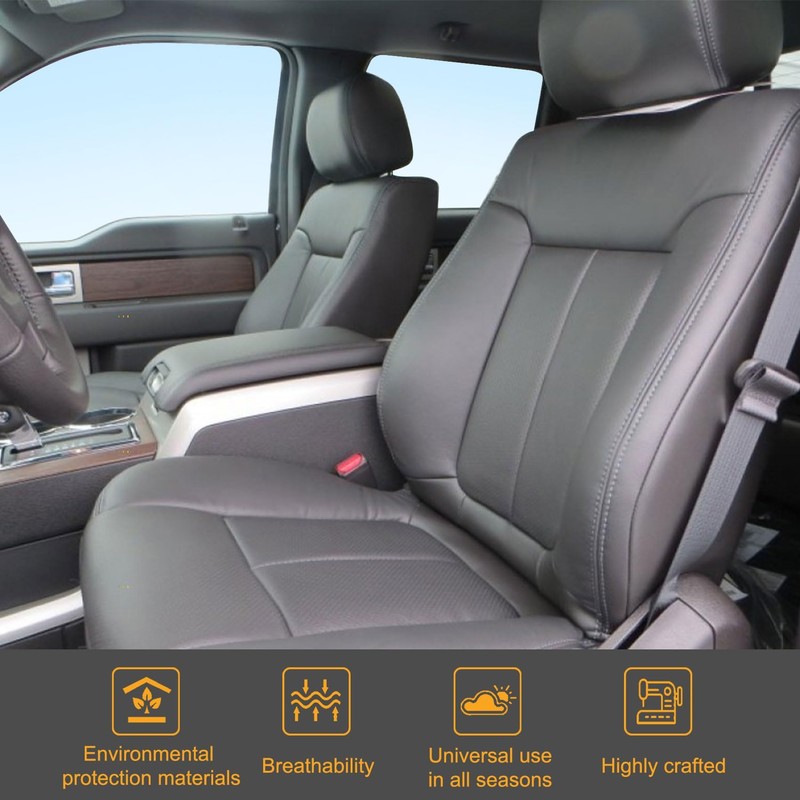 Priprilod Perforated Leather Black Driver Side Bottom Replacement Seat Cover
