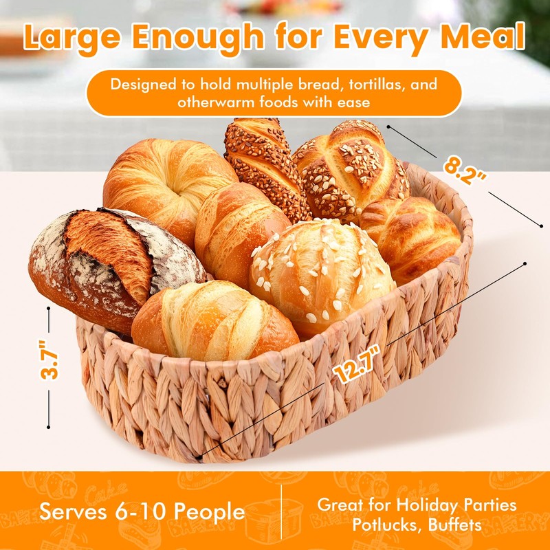Bread Basket with Warming Stone and Cloth -Terra Cotta Bread