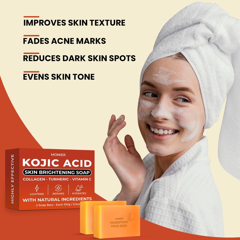 MONIER Kojic Acid Soap - Dark Spot Remover Soap Bars