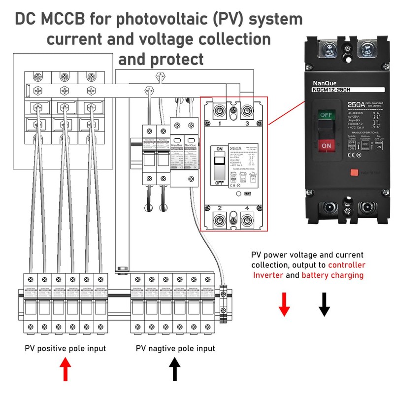 NanQue DC Solar Panel Circuit Breaker PV System Disconnect Switch