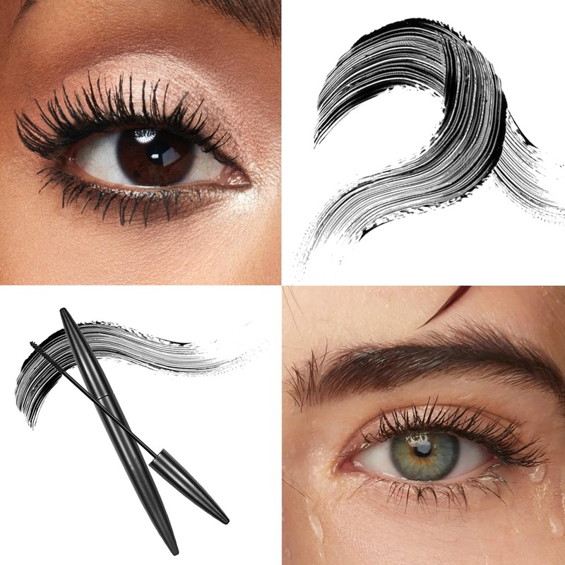 Waterproof Smudge-Proof Black Mascara for Sensitive Eyes, Hypoallergenic, Lengthening &