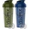 VELOMIX -2 Pack- 28 oz Protein Shaker Bottles for Protein