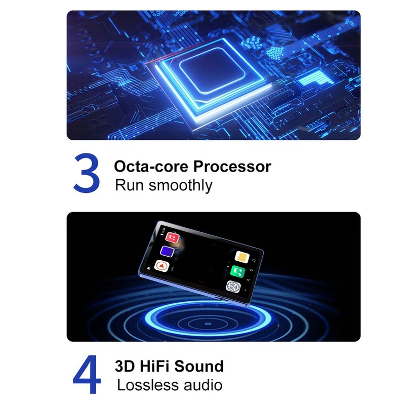 MP3 Player HiFi HD Noise Reduction 4.0 Inch Full Touch