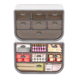 Desk organizers and storage 2 Pack, 7 Drawers Workspace Organizers, desk accessories for women, Makeup Organizer Drawers, Space Design Desktop Storage Box, 7.08 x 4.33 x 4.72 Inch