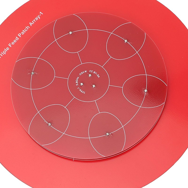 Triple Feed Patch Antenna 5.8Ghz PCB Red Color Fixed Wing