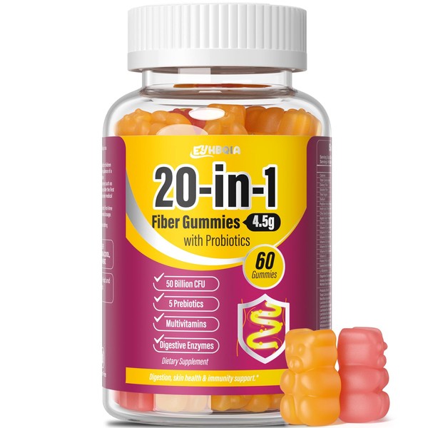 Fiber Gummies for Women - Prebiotic Supplement with Psyllium Husk,
