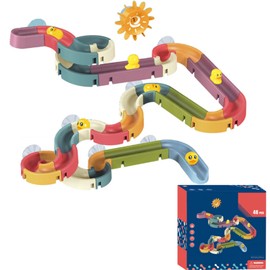 Shower Track Toy Cute Duckling Baby Bath Track Slide Toys Educational Bathroom Assemble Children Toy 25A (48 Pcs Set)