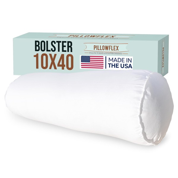 Pillowflex Bolster Pillow (10x40) - White Round Soft Roll Pillow