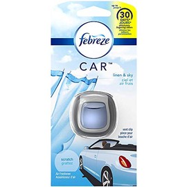 Febreze Car Vent Clips Linen & Sky Air Freshener, 0.06 OZ (Pack of 8)