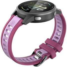 Stripe Silicone 18/20/22mm Band Compatible with Garmin Venu/Forerunner 165/Vivoactive 5/Venu Sq/Venu 3S/Vivoactive 4S/Venu 2S/Venu 3/Venu 2/Vivoactive 4 Soft Breathable Sport Strap for Men Women