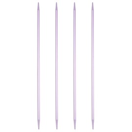 sourcing map 4Pcs Knitting Needles 3.75mm (US Size 5) Aluminum Alloy Double Pointed Knitting Needle 7.87 Inches Length Metal Weaving Tool for Handmade Projects DIY Knitting, Light Purple