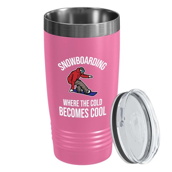 Snowboarding Pink Edition Viking Tumbler 20oz - Snowboarding Where the