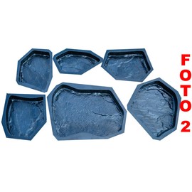 SvitMolds Concrete molds DIY Sold 6 pcs Plastic Moulds Flagstone Casting Concrete Paving Garden Paths Stone Patio Pavers for Garden Walkway #S34