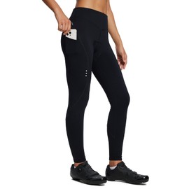 baleaf Womens Winter Cycling Pants Padded Bike Thermal Tights Fleece Lined Leggings Water Resistant Cold Weather Gel Pockets Black M