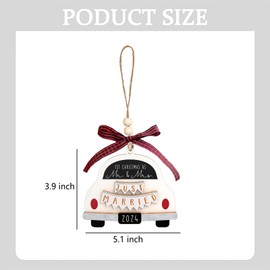 Wedding Gifts Ornament 2024 - Mr and Mrs Gifts - Wedding Gifts for Couples 2024, 1st Married Christmas Ornament - Just Married 2024 Gifts for Bride (Wedding Gift)