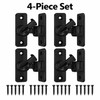 4-Piece Door Latch Set with Screws – 90-Degree Sliding Hook