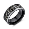 Bling Jewelry Laser Etched Catholic Religious Black Christ Thorn Cross Titanium Band Ring for Men Comfort Fit 8MM