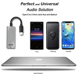 Reiyin DA-03 USB-C DAC Audio Converter 192 kHz 24 bits Toslink óptico 3,5 mm AUX Salida Tarjeta de sonido externa