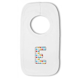 Blue Dotty Alphabet Letter E - Baby Pullover Bib