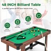GYMAX Pool Table, 48 Inch Wooden Billiard Tables with 16