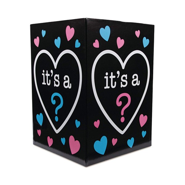 Big Gender Reveal Box for Balloons (Holds 8 Balloons) boy or girl gender reveal party supplies