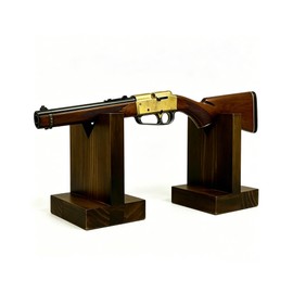 LITAITAI Wood Gun Display Stands Rifle Rack Gun Rack for Smaller Rifles, Long Guns, Firearms, Weapons, Collectables, Displays, Shows, Exhibits (carbon, V-shaped)