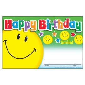 Trend Enterprises Birthday Award Certificates Stickers Multicolor 30 Pack 5.5 x 8.5 Inches