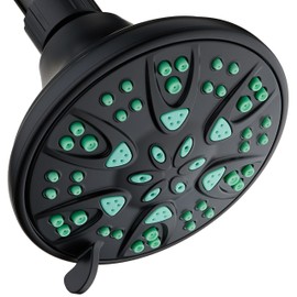 AquaDance Antimicrobial – Anti-Clog High-Pressure 6-Setting Shower Head with Microban Nozzle Protection from Growth of Mold, Mildew & Bacteria for Stronger Shower! 4" Coral Green