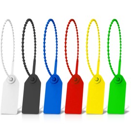150 Pcs Security Seals & Cable Tags, 250mm Plastic Anti-Tamper Seals Self-Locking Zip Ties, 6-Colour Writable Tags for Retail, Logistics, Aviation