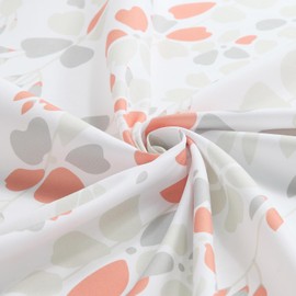 BESTRIPES Extra Long Fabric Shower Curtain, Orange and Gray Weeping Flower Shower Curtains for Bathroom, Modern White Bathroom Curtains, 72" W x 84" H