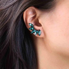 Blue Crystal Stud Earrings Silver Green Diamond Earrings Gold Rhinestone Emerald Earrings Marquise Wedding Earrings Bridal Sapphire Earrings Cluster Teardrop Earrings Jewelry for Women