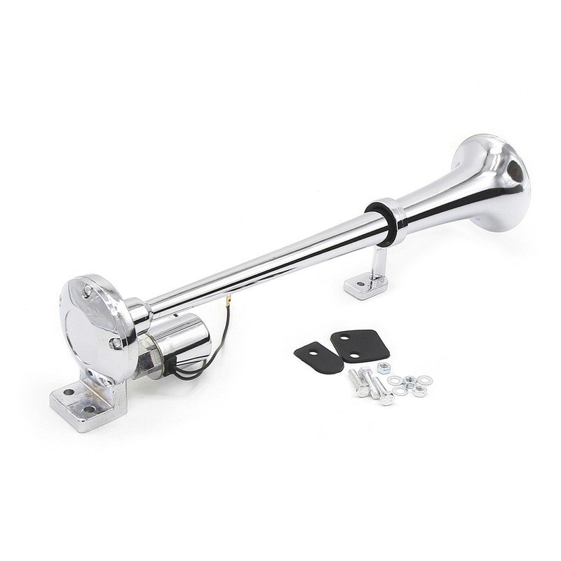 Single-tube Trumpet Electric Horn Chrome Air Horn Loudspeaker Kit 150dB