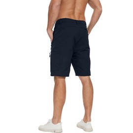 LVCBL Mens Shorts Quick Dry Cargo Shorts Lightweight Summer Hiking Shorts Navy Blue 3XL