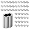 Bikykose 50Pcs M5 Aluminum Crimping Loop Sleeves for 9/64 Inch