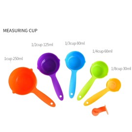 Smithcraft Measuring Cups and Spoons Set 10 Pieces, Plastic Measuring Cups and Measuring Spoons Set, 5 Measure Cups 5 Measurement Spoons, Color Measuring Cups Spoons for Baking&Kitchen (Random Color)