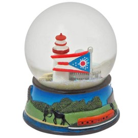 Topline Ohio Buckeye State Snow Globe 65mm with Snow - Snow Dome