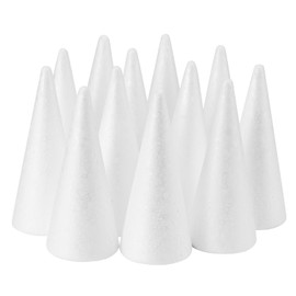 YURN Craft 12 Pack Foam Cones for Crafts, Foam Trees Cones, 2.16×4.29 in Cones Shaped Foam for Christmas Decorations, Gnomes, and DIY Art Projects.