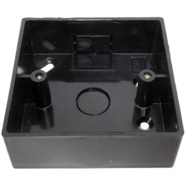 Black Pattress Box Single 32mm PVC Surface Box with Knockouts for 20mm Conduit and 25x16mm Mini-Trunking (2)