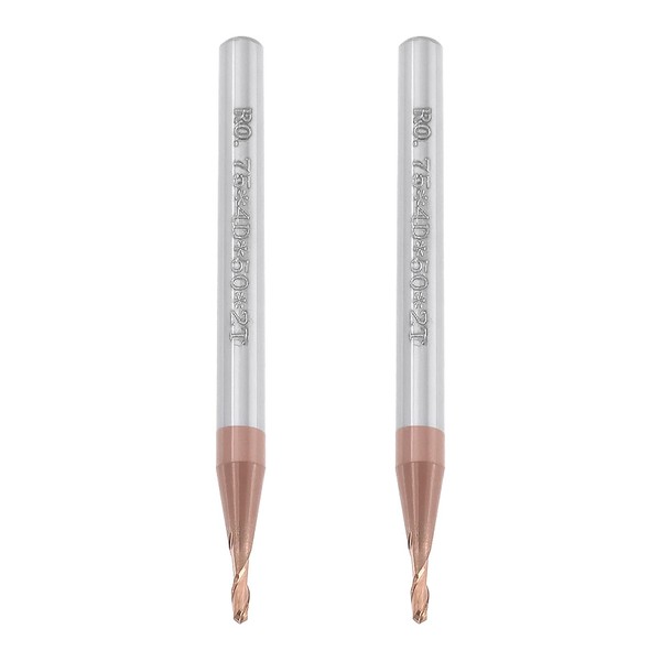 Briny River 2Pcs 1.5mm Ball Nose End Mill AlTiN Coated