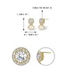 EVER FAITH Big Faux Pearl Stud Earrings Elegant Round Cubic