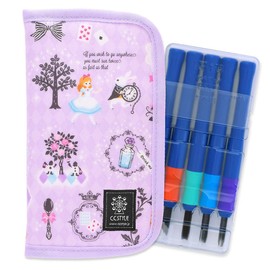 COLORFUL CANDY STYLE N9400310 Chisel Set, Girls, Elementary School Students, Stylish, Cute, Sakura Grip Chisel A, Right-Handed, Alice and Wonderland Tea Party