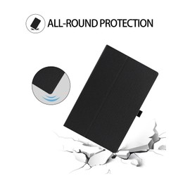 Case for Urao G140L/DOOGEE Tab E3 Max/Callsky-Tech Ctab 14 Tablet 14 inch，WUNIAK Premium Leather Business Folio Stand Cover for Urao G140L Tablet 14 inch with Hand Strap for Tablet,Black