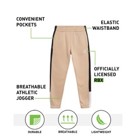 RBX Baby Boys' Active Sweatpants - 2 Pack Basic Active Fleece Jogger Track Pants (Size: 2T-7), Size 4T, Doeskin Griffin